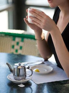 Drinking tea